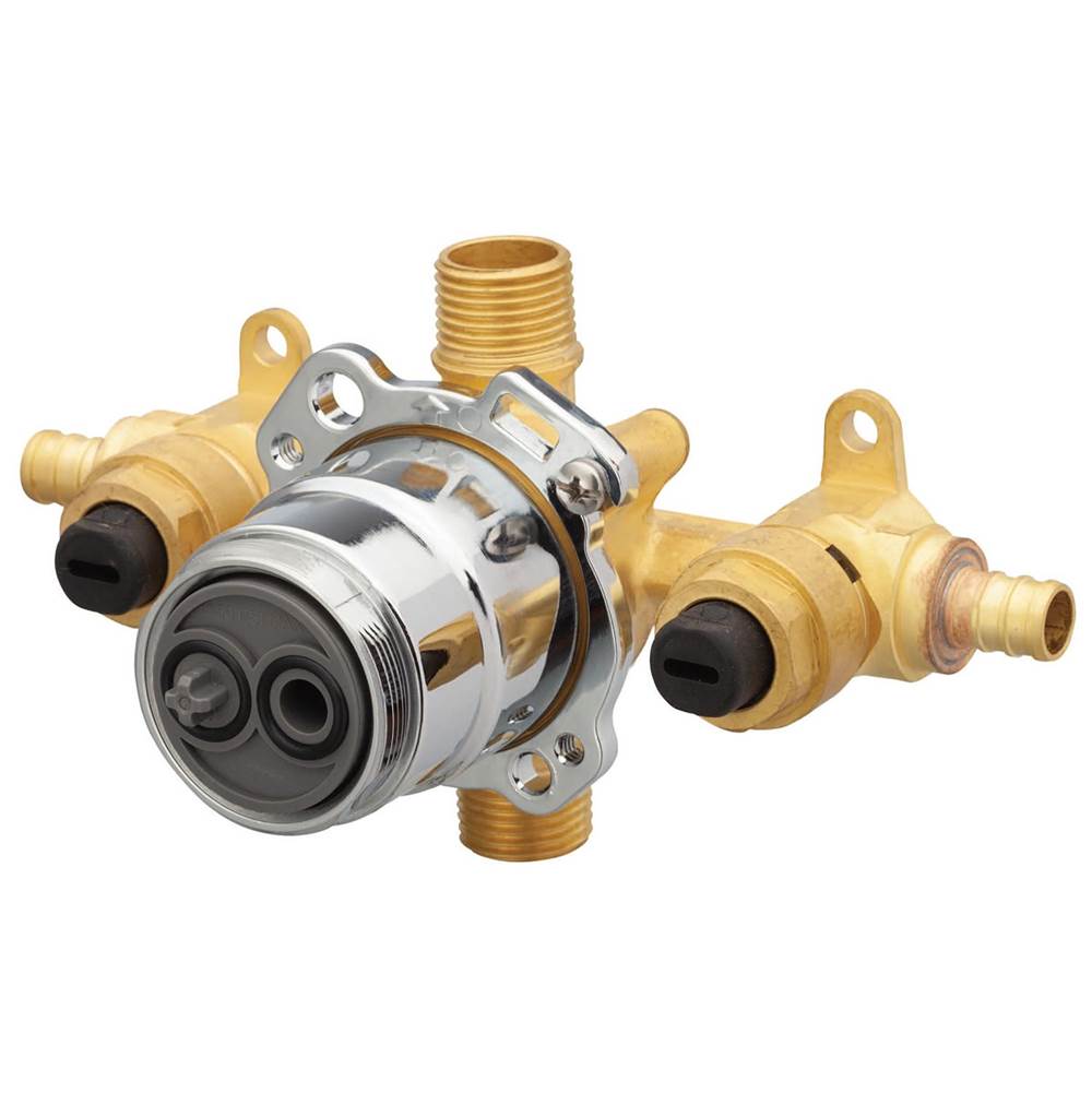 Gerber Plumbing - Treysta Tub & Shower Valve- Horizontal Inputs WITH Stops- Crimp Pex - Chrome