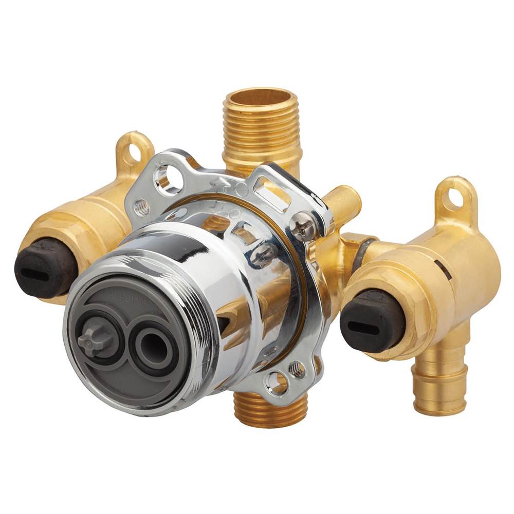 Gerber Plumbing - Treysta Tub & Shower Valve- Vertical Inputs WITH Stops- Cold Expansion Pex - Chrome