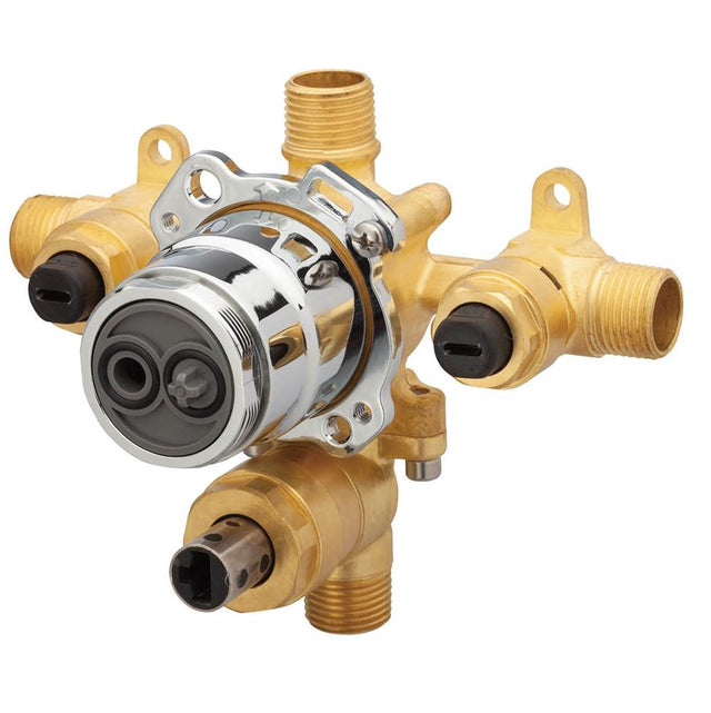 Gerber Plumbing - Treysta Tub & Shower Valve w/ Diverter- Horizontal Inputs WITH Stops- IPS/Sweat - Chrome