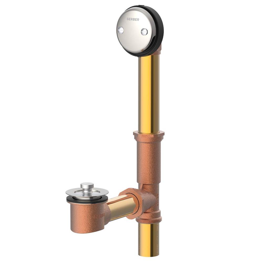 Gerber Plumbing - Gerber Classics Lift & Turn Drain for Standard Tub Brushed Nickel - Brushed Nickel