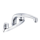 Gerber Classics 2H Kitchen Faucet Deck Plate Mounted w/out Spray & w/ Metal Fluted Handles 1.75gpm Chrome