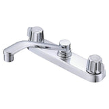 Gerber Plumbing - Gerber Classics 2H Kitchen Faucet Deck Plate Mounted w/out Spray & w/ Metal Fluted Handles & D-Tube Spout 1.75gpm Chrome - Chrome