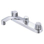 Gerber Plumbing - Gerber Classics 2H Kitchen Faucet Deck Plate Mounted w/out Spray & w/ Metal Fluted Handles & D-Tube Spout 1.75gpm Chrome - Chrome