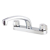Gerber Plumbing - Gerber Classics 2H Kitchen Faucet Deck Plate Mounted w/out Spray & w/ Metal Fluted Handles 1.75gpm Chrome. Compression cartridge - Chrome