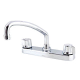 Gerber Plumbing - Gerber Classics 2H Kitchen Faucet Deck Plate Mounted w/out Spray & w/ Metal Fluted Handles & Tubular Spout 1.75gpm Chrome - Chrome