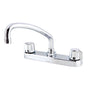 Gerber Plumbing - Gerber Classics 2H Kitchen Faucet Deck Plate Mounted w/out Spray & w/ Metal Fluted Handles & Tubular Spout 1.75gpm Chrome - Chrome