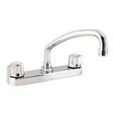Gerber Classics 2H Kitchen Faucet Deck Plate Mounted w/out Spray & w/ Metal Fluted Handles & Tubular Spout 1.75gpm Chrome