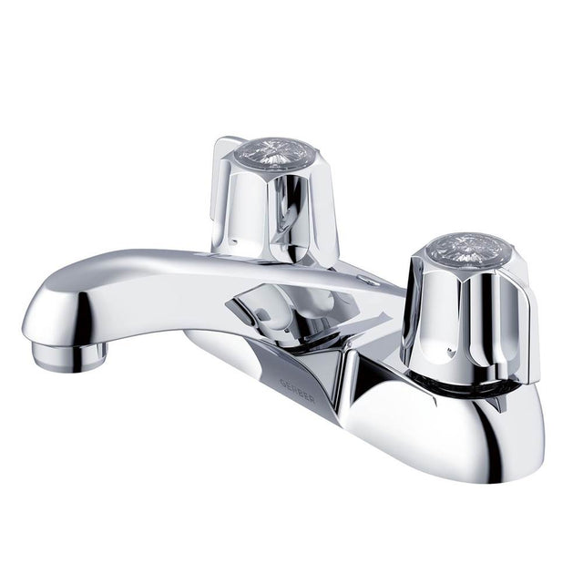 Gerber Plumbing - Gerber Classics 2H Centerset Lavatory Faucet w/ Metal Fluted Handles & Less Drain w/ Button 1.2gpm Chrome - Chrome