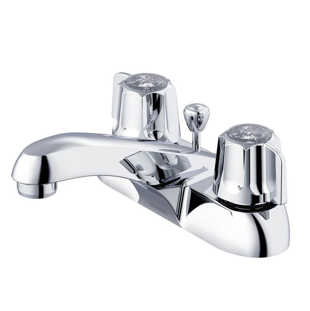 Gerber Plumbing - Gerber Classics 2H Centerset Lavatory Faucet w/ Metal Fluted Handles & Metal Pop-Up Drain 1.2gpm Chrome - Chrome