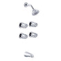 Gerber Plumbing - Gerber Classics Four Metal Fluted Handle Tub & Shower Fitting 1.75gpm Chrome - Chrome