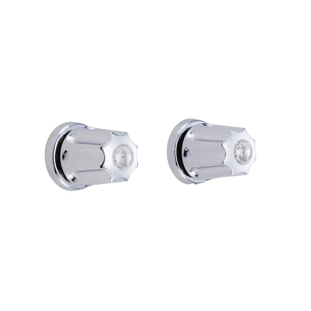 Gerber Plumbing - Gerber Classics 2H Straight Pattern Trim & Compression Valve w/ 1/2'' Sweat Connections & Metal Fluted Handles Chrome - Chrome