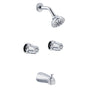 Gerber Plumbing - Gerber Classics Two Metal Fluted Handle Threaded Escutcheon Tub & Shower Fitting with IPS/Sweat Connections 1.75gpm Chrome - Chrome