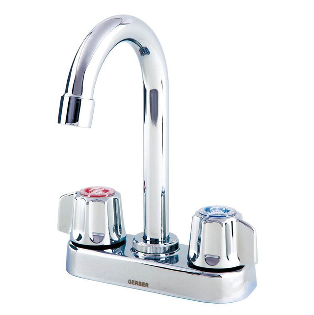 Gerber Plumbing - Gerber Classics 2H Bar Faucet w/ Metal Fluted Handles 1.75gpm Chrome - Chrome