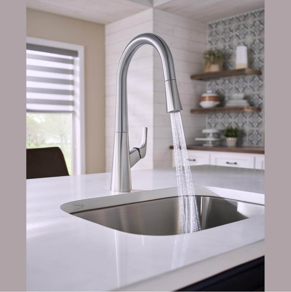 Vaughn 1H Pull-Down Kitchen Faucet w/ Snapback 1.75gpm Stainless Steel