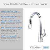 Vaughn 1H Pull-Down Kitchen Faucet w/ Snapback 1.75gpm Chrome