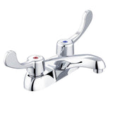 Commercial 2H Centerset Lavatory Faucet w/ Wrist Blade Handles & Less Drain 0.5gpm Chrome