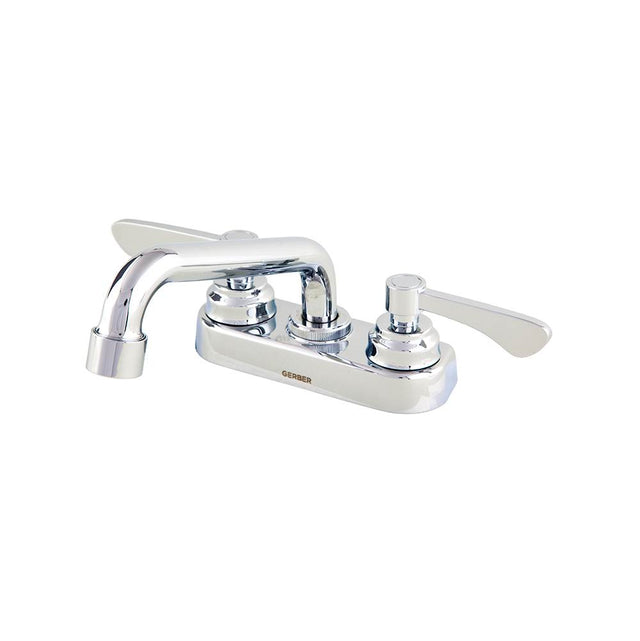 Gerber Plumbing - Commercial 2H Centerset Lavatory Faucet w/ Grid Strainer & Plug 0.5gpm Chrome - Chrome
