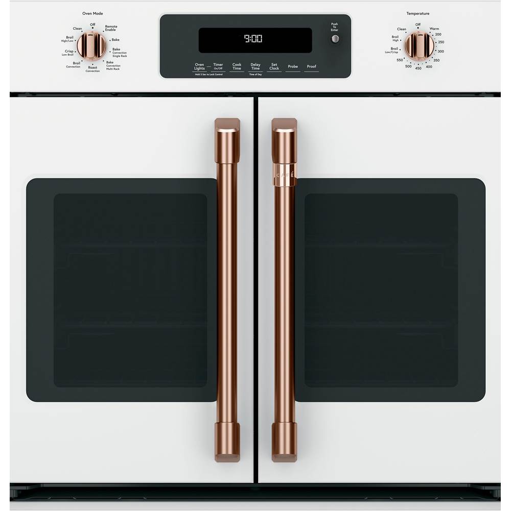 2 French-Door Handles; 2 Knobs - Brushed Copper