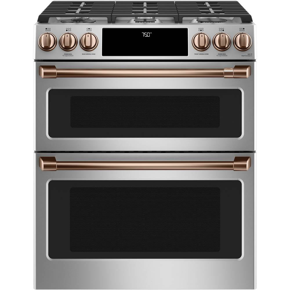 Front Control Gas Knobs and Handles - Brushed Copper