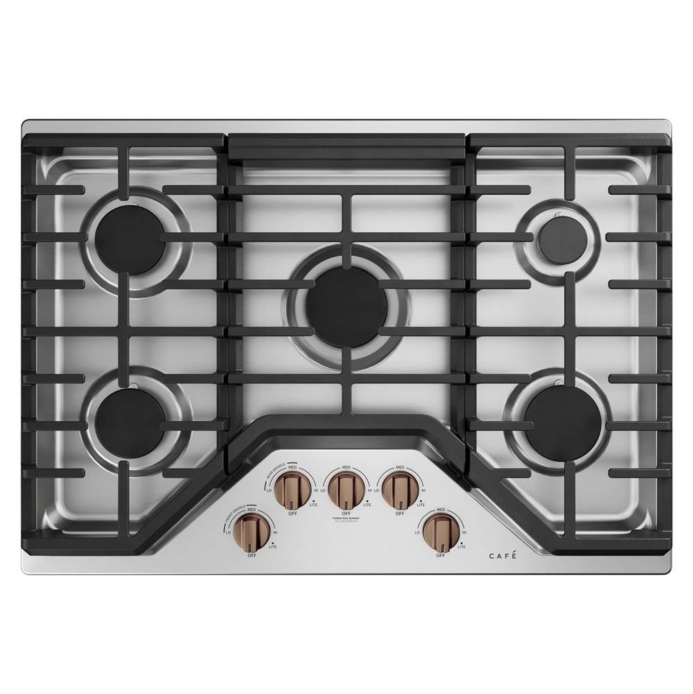 5 Gas Cooktop Knobs - Brushed Copper