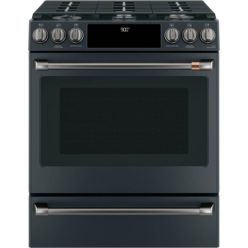 Front Control Gas Knobs and Handles - Brushed Black