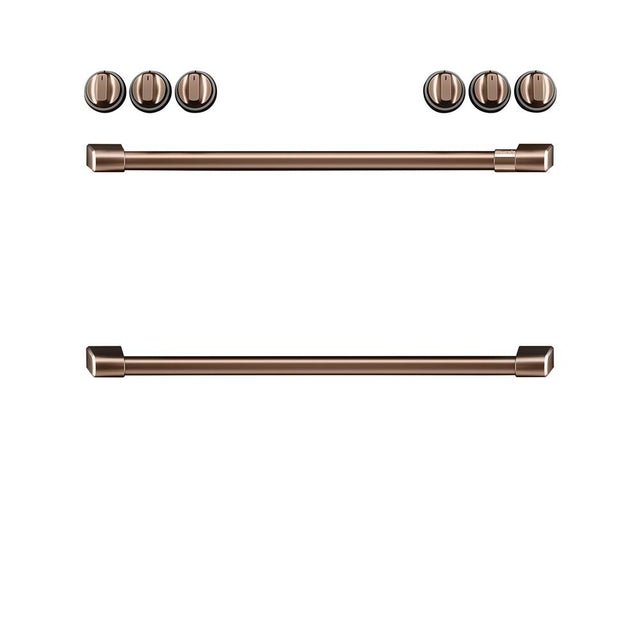 Cafe - Front Control Induction Knobs and Handles - Brushed Copper