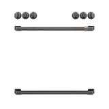 Cafe - Front Control Induction Knobs and Handles - Brushed Black
