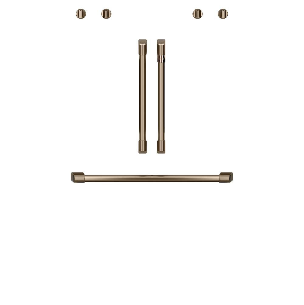 2 French-Door Handles; 1 - 30'' Handle; 4 Knobs - Brushed Bronze