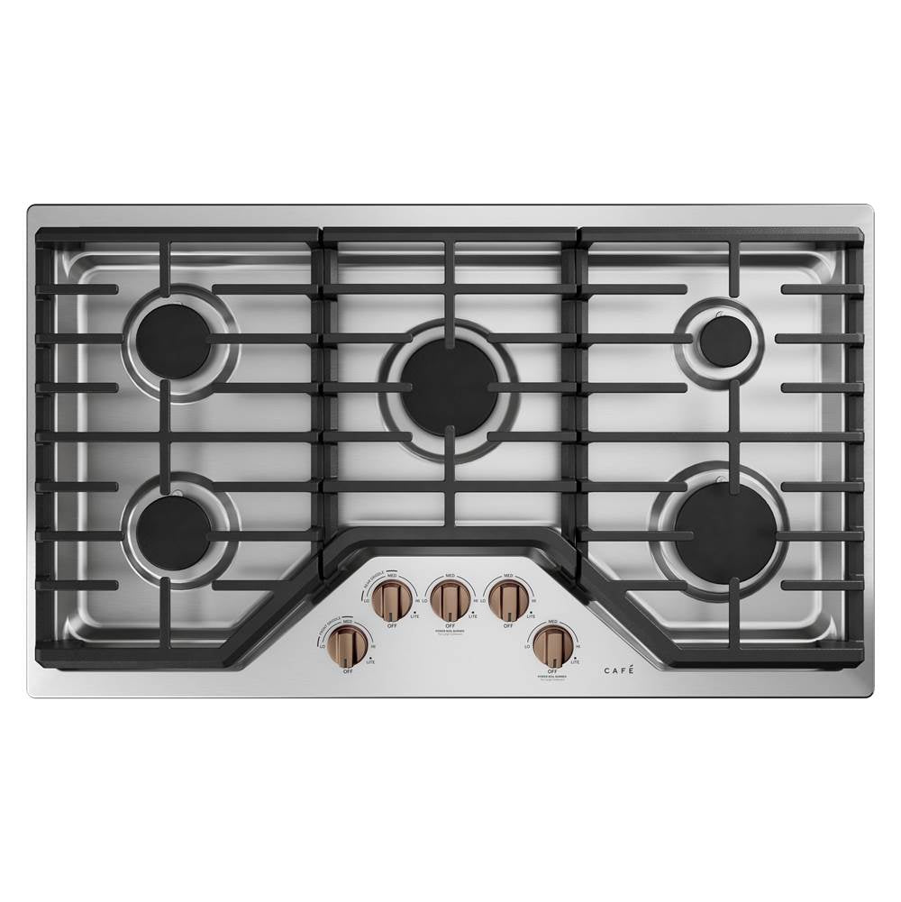 5 Gas Cooktop Knobs - Brushed Copper