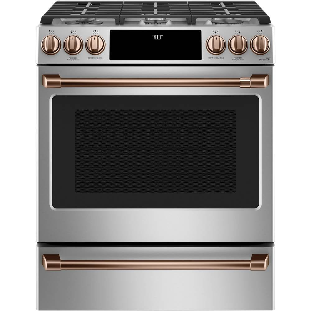 Front Control Gas Knobs and Handles - Brushed Copper