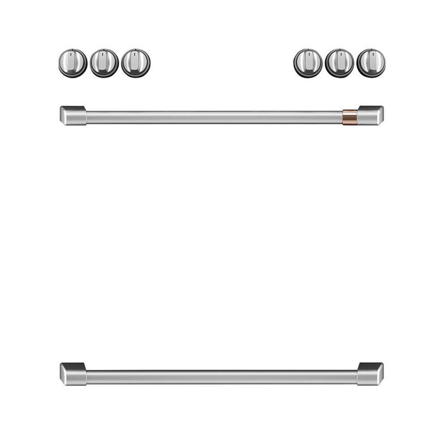 Cafe - Front Control Induction Knobs and Handles - Brushed Stainless