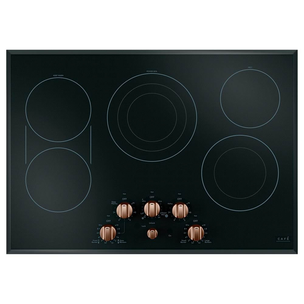 5 Electric Cooktop Knobs - Brushed Copper