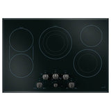 5 Electric Cooktop Knobs - Brushed Black