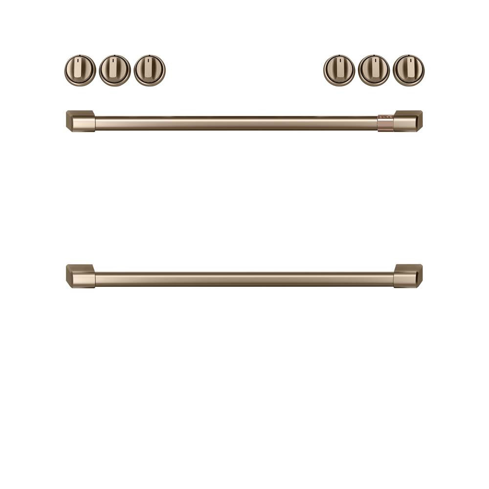 Cafe - Front Control Gas Knobs and Handles - Brushed Bronze