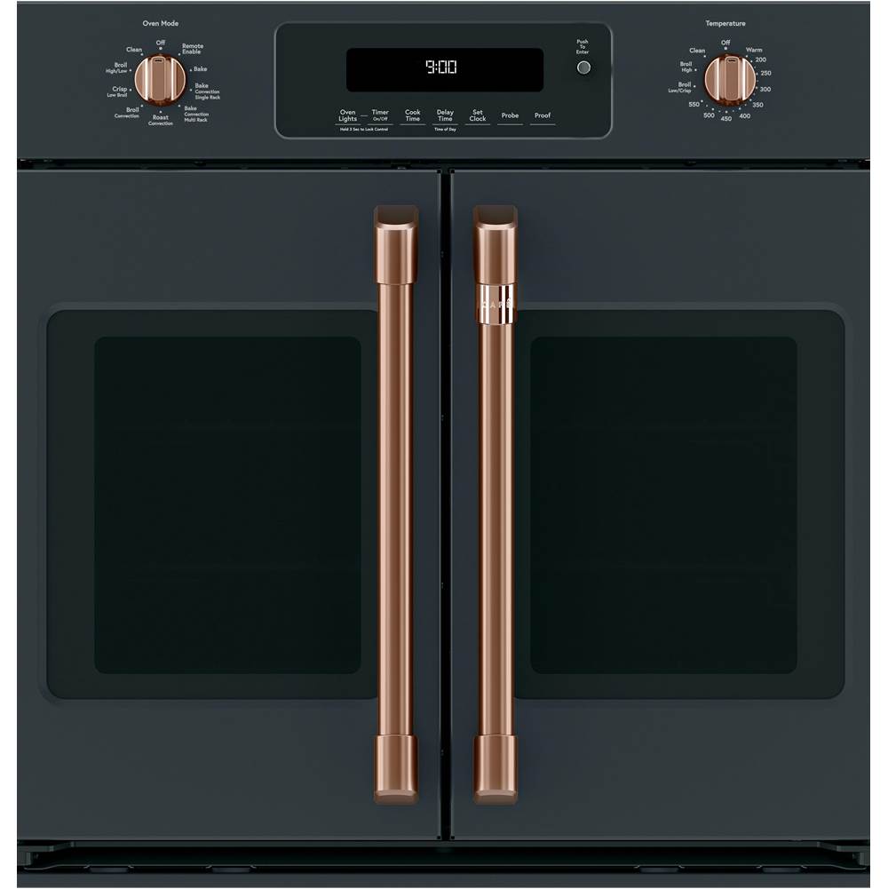 2 French-Door Handles; 2 Knobs - Brushed Copper