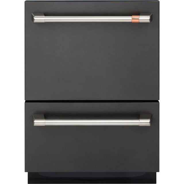 Cafe - Dishwasher Drawer - Matte Black with Brushed Stainless