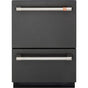 Cafe - Dishwasher Drawer - Matte Black with Brushed Stainless