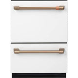 Cafe - Dishwasher Drawer - Matte White with Brushed Bronze