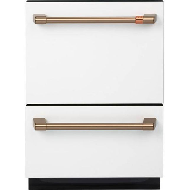 Cafe - Dishwasher Drawer - Matte White with Brushed Bronze