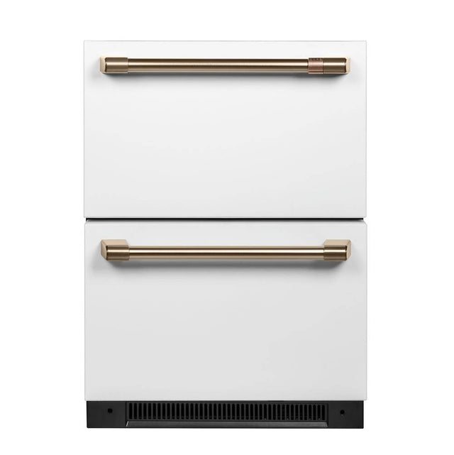 Cafe - Cafe 5.7 Cu. Ft. Built-In Dual-Drawer Refrigerator - Matte White