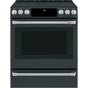 Cafe - Cafe 30'' Smart Slide-In, Front-Control, Radiant and Convection Range - Matte Black