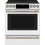 Cafe - Cafe 30'' Smart Slide-In, Front-Control, Radiant and Convection Range - Matte White