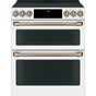 Cafe - Cafe 30'' Smart Slide-In, Front-Control, Radiant and Convection Double-Oven Range - Matte White