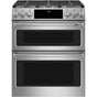 Cafe - Cafe 30'' Smart Slide-In, Front-Control, Gas Double-Oven Range with Convection - Stainless Steel