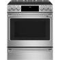 Cafe - Cafe 30'' Smart Slide-In, Front-Control, Induction and Convection Range with Warming Drawer - Stainless Steel