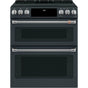 Cafe - Cafe 30'' Smart Slide-In, Front-Control, Induction and Convection Double-Oven Range - Matte Black