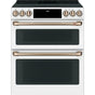 Cafe - Cafe 30'' Smart Slide-In, Front-Control, Induction and Convection Double-Oven Range - Matte White