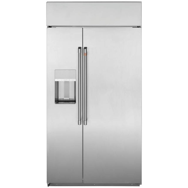 Cafe - Cafe 48'' Smart Built-In Side-by-Side Refrigerator with Dispenser - Stainless Steel