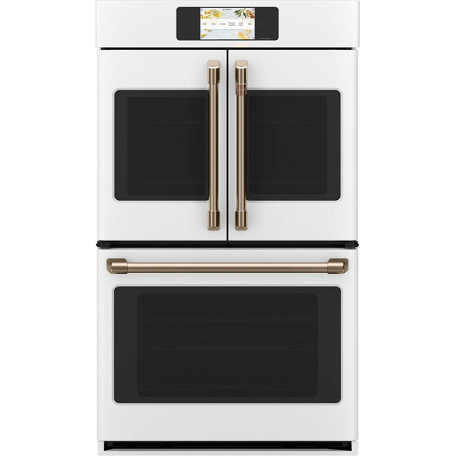 Cafe - Cafe Professional Series 30'' Smart Built-In Convection French-Door Double Wall Oven - Matte White