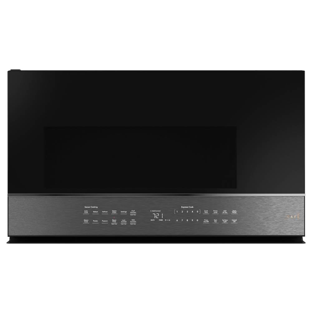 Cafe - Cafe 2.1 Cu. Ft. Smart Over-the-Range Microwave Oven in Platinum Glass - Platinum